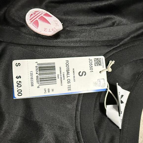 Adidas Originals Rare Football Oversized T Shirt Black Pink JD5501 Size Small W - Picture 4 of 8